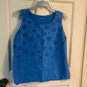 Blue Floral Tank Top